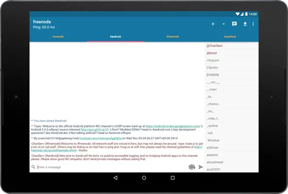 AndroIRC android App screenshot 9