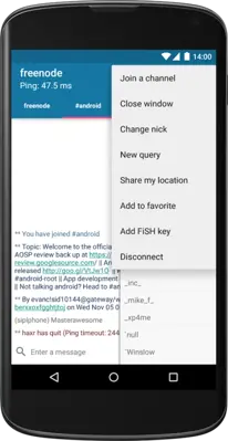 AndroIRC android App screenshot 3