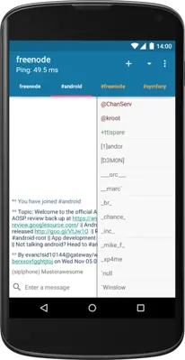 AndroIRC android App screenshot 5